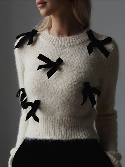 Emily™ Elegant Bow Neck Sweater – Chic & Timeless Style for Every Occasion