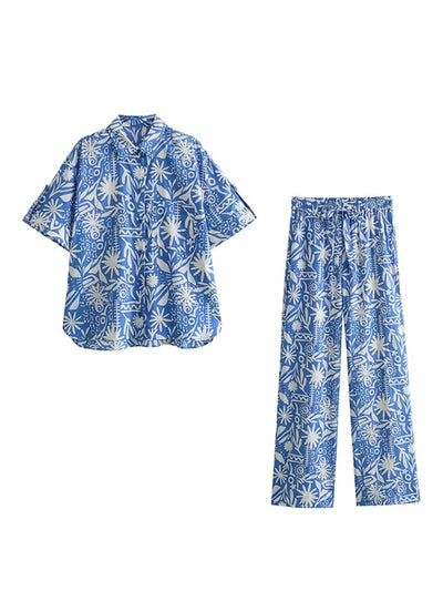 Retro Floral Summer Suit