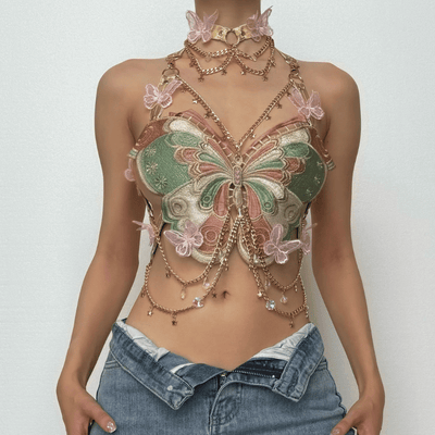 Butterfly Chain Halter Top