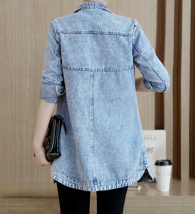 Sarah Denim Jacket | Long, Casual Women's Denim Jacket