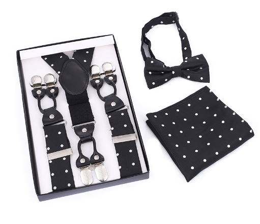 Elegant Suspender and Bow Tie Set | Elevate Your Look with This 3-Piece Set