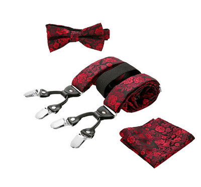 Elegant Suspender and Bow Tie Set | Elevate Your Look with This 3-Piece Set