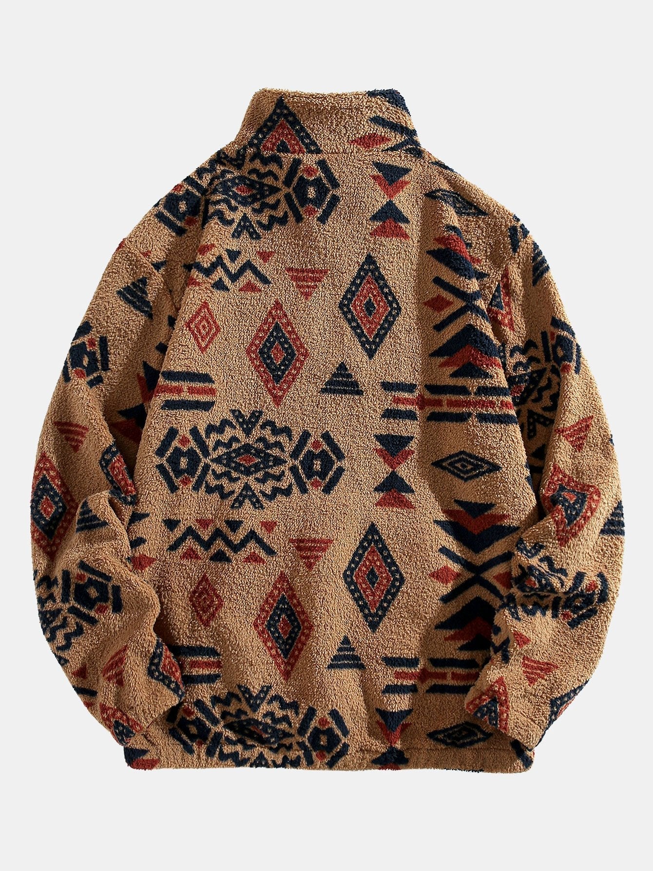 Quarter Zip Aztec Print Teddy Sweatshirt – Cozy, Stylish & Trendy