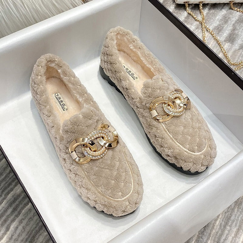 Crystalline Winter Loafers | Cozy & Stylish Plush Loafers