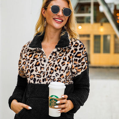 Maud Leopard Fleece Sweater - Ultimate Warmth & Softness