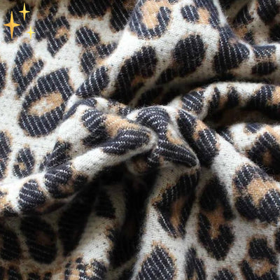 Megan XL Warm & Soft Leopard Print Scarf with Tassels