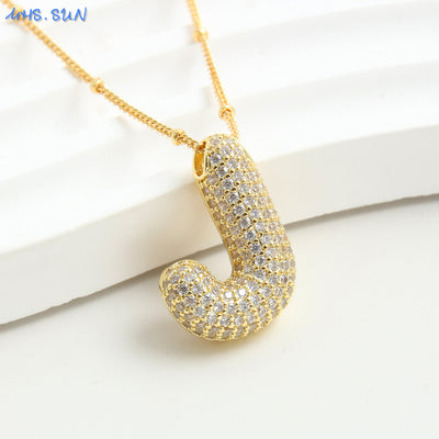 Diamond Bubble - Initial Necklace