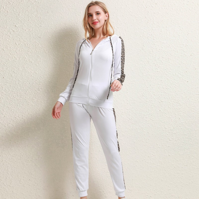 ComfyFit™: Casual Women's Leopard Print Tracksuit – Stylish & Comfortable Loungewear