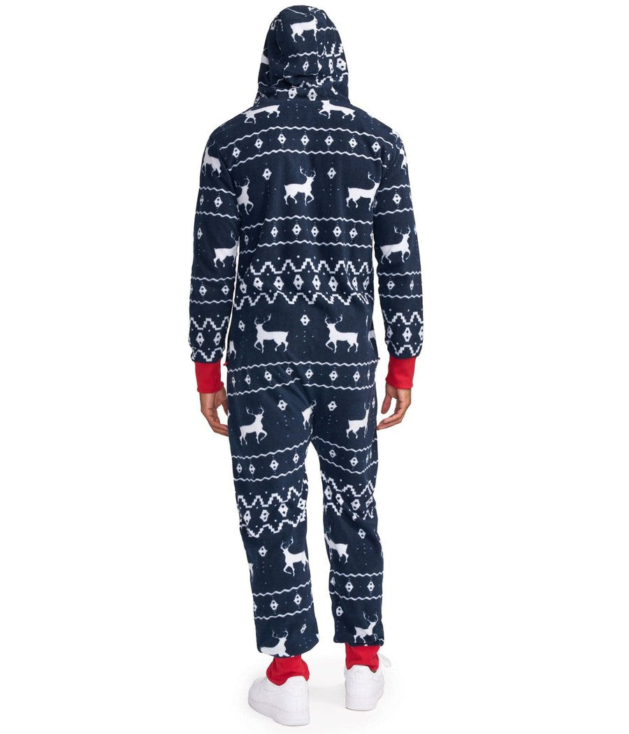 Blue Reindeer Onesie | Christmas Holiday Jumpsuit for Men