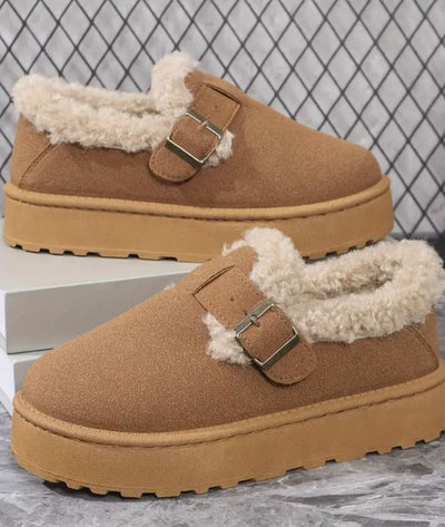 Cozy Indian Moccasins with Buckle | Warm Lined Slip-Ons for Women