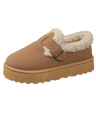 Cozy Indian Moccasins with Buckle | Warm Lined Slip-Ons for Women