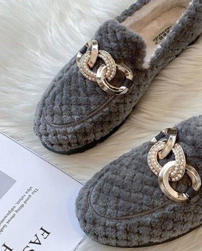 Crystalline Winter Loafers | Cozy & Stylish Plush Loafers