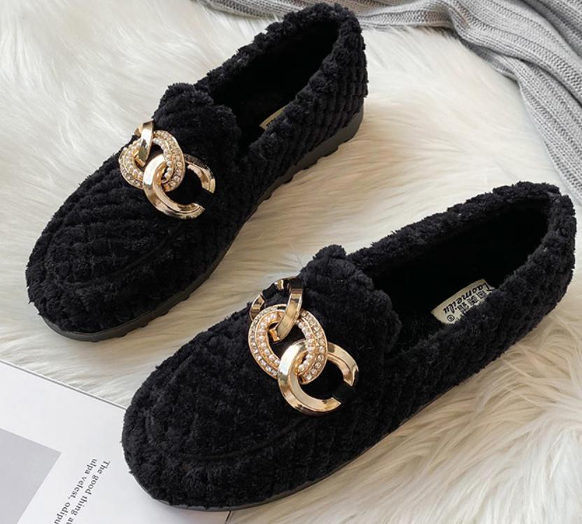 Crystalline Winter Loafers | Cozy & Stylish Plush Loafers