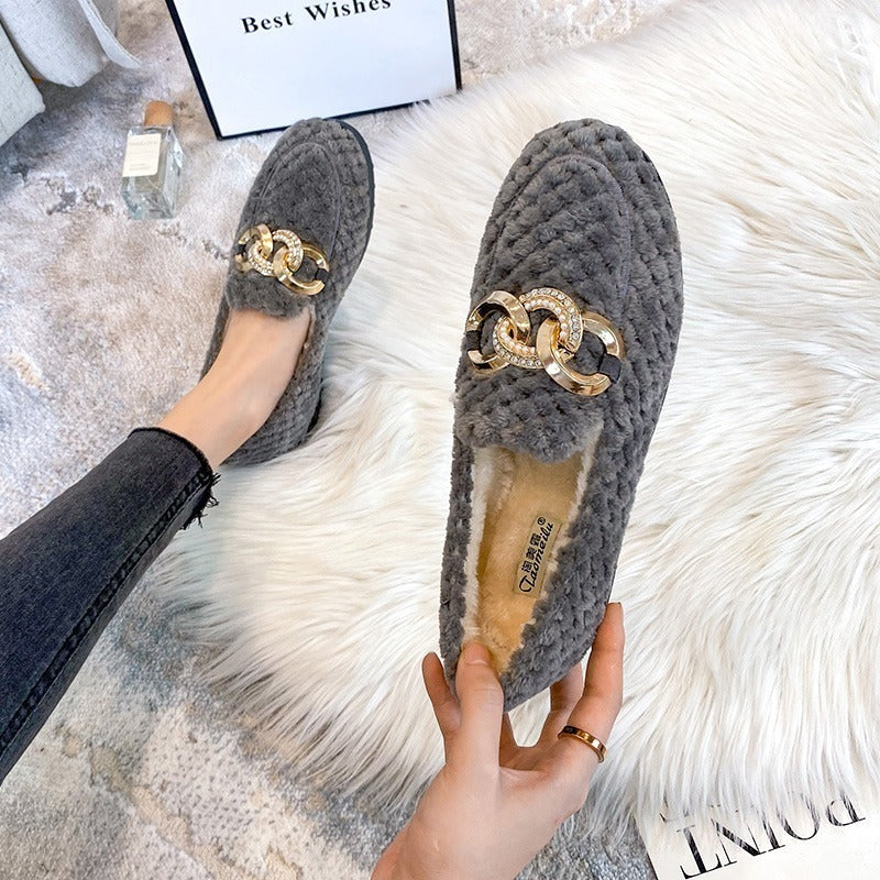 Crystalline Winter Loafers | Cozy & Stylish Plush Loafers