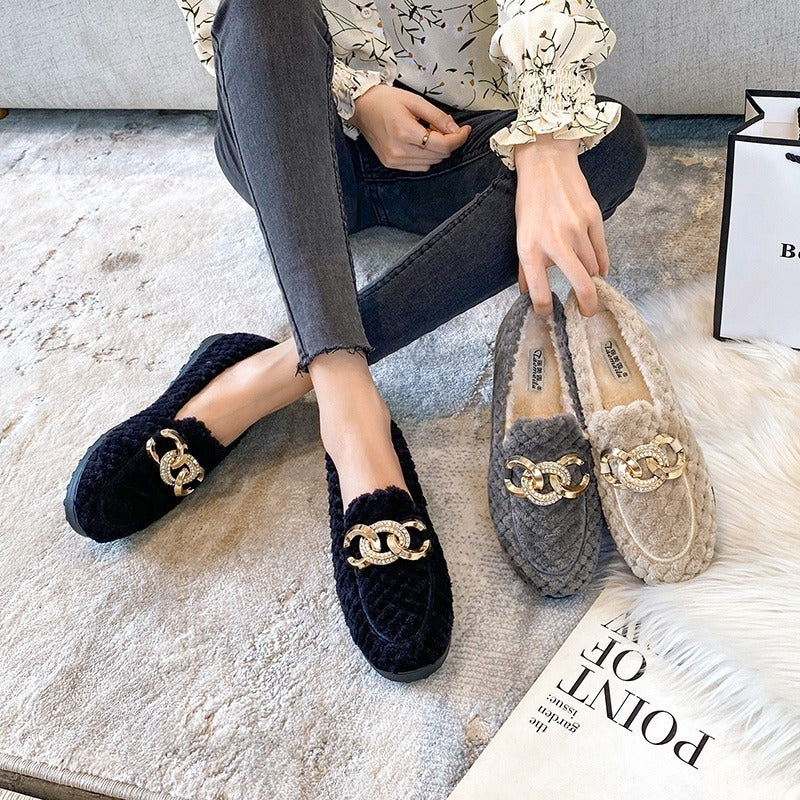 Crystalline Winter Loafers | Cozy & Stylish Plush Loafers