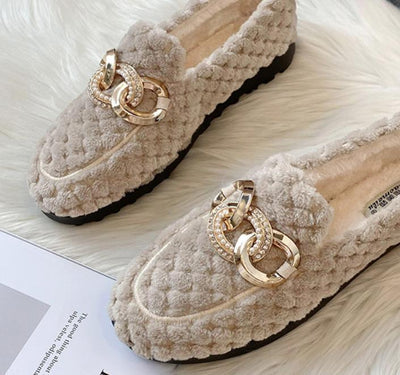 Crystalline Winter Loafers | Cozy & Stylish Plush Loafers