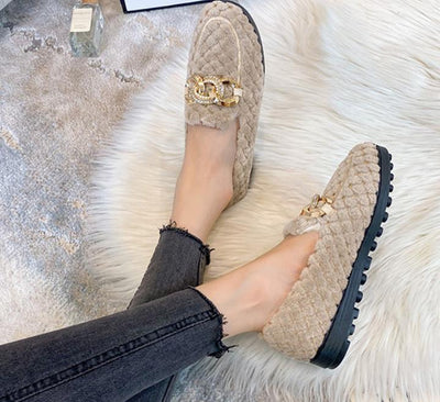 Crystalline Winter Loafers | Cozy & Stylish Plush Loafers