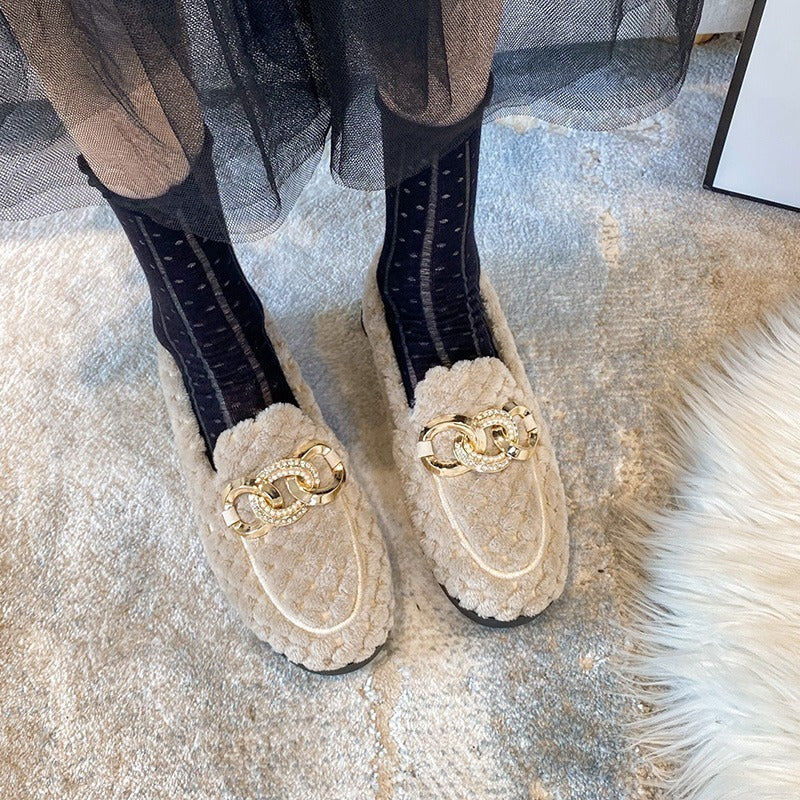 Crystalline Winter Loafers | Cozy & Stylish Plush Loafers