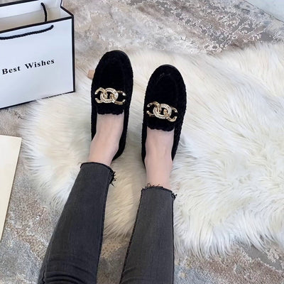 Crystalline Winter Loafers | Cozy & Stylish Plush Loafers