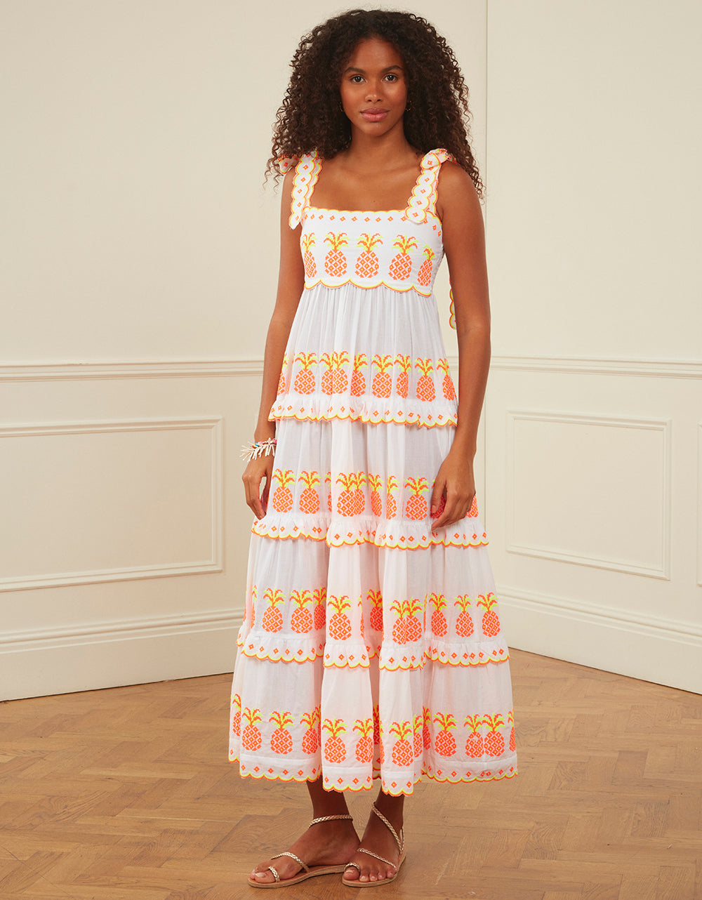 Pineapple Cross Stitch Athens Dress – Handcrafted Elegance for Every Occasion