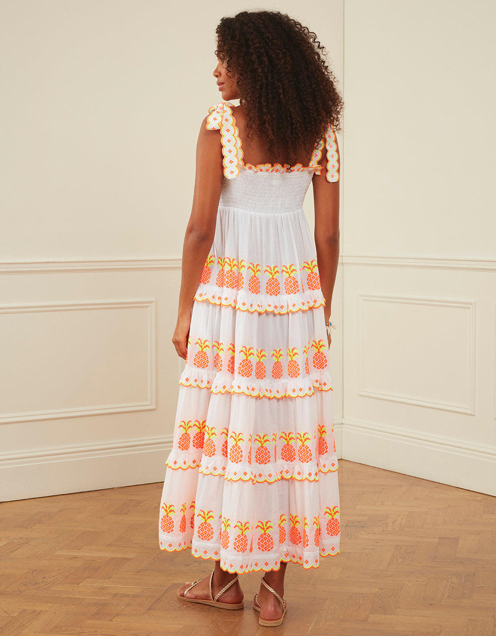 Pineapple Cross Stitch Athens Dress – Handcrafted Elegance for Every Occasion