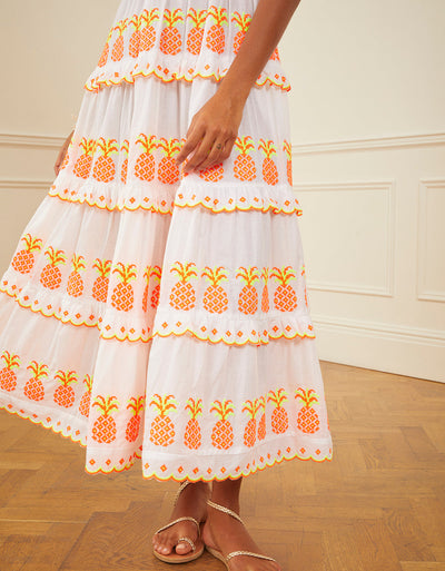 Pineapple Cross Stitch Athens Dress – Handcrafted Elegance for Every Occasion