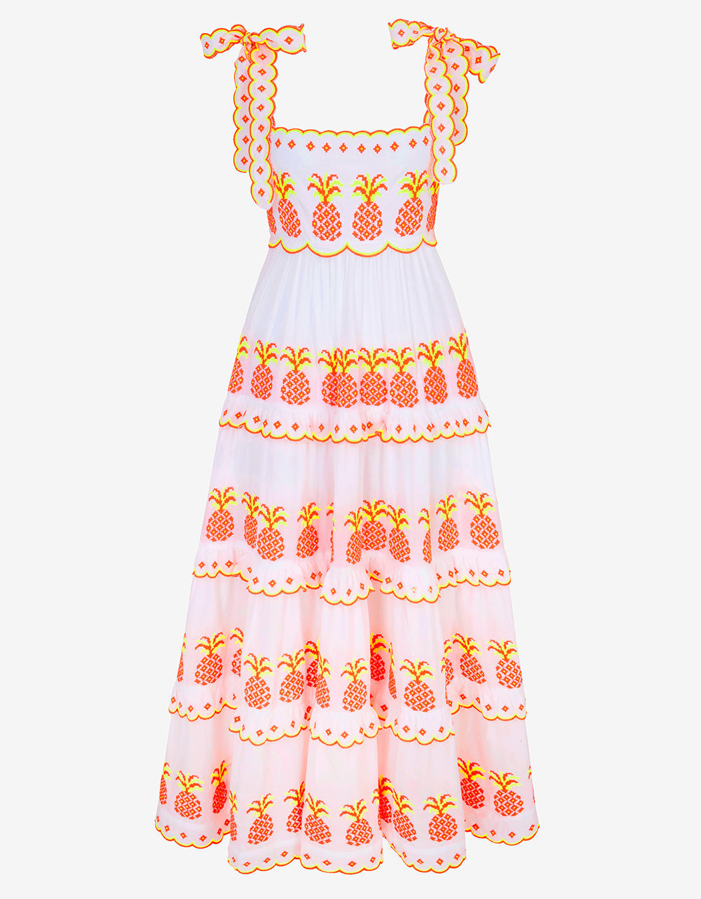 Pineapple Cross Stitch Athens Dress – Handcrafted Elegance for Every Occasion