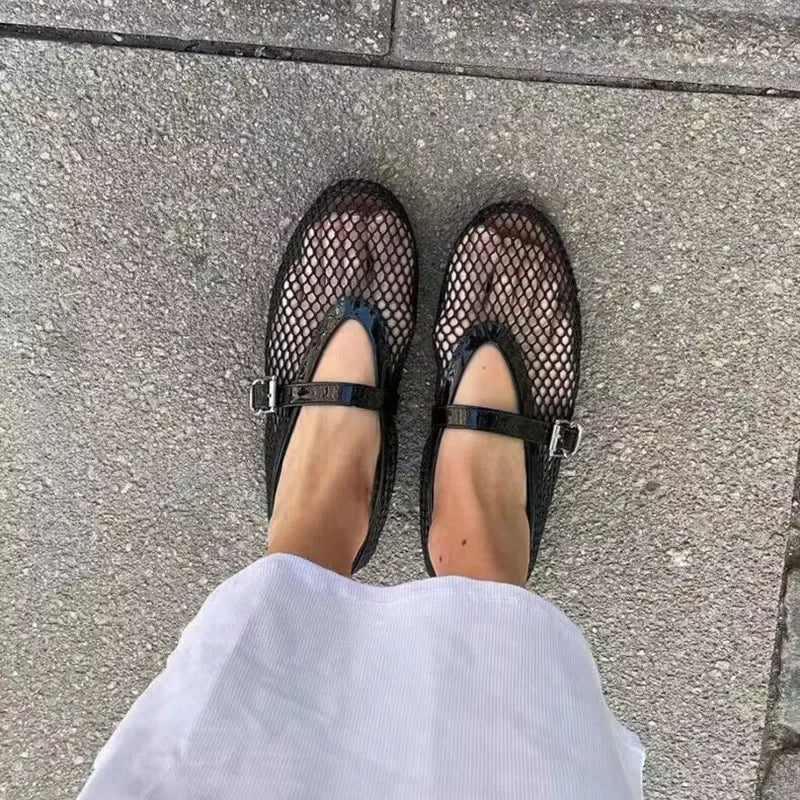 Mesh Elegance Flats - Breathable and Comfy!