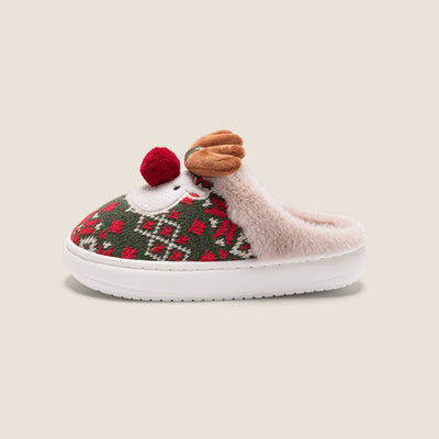 Adorable Christmas Slippers with Reindeer Design and Anti-Slip Sole