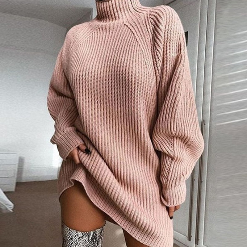 Lilia™ | Knitted Turtleneck Sweater Dress for Women | Cozy Winter Fashion