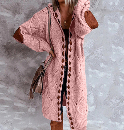 Evelyn | Stylish Long Knitted Cardigan - Cozy with Hood