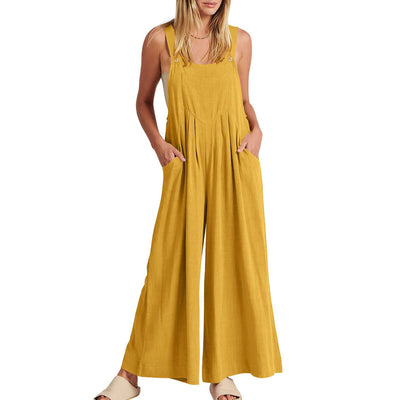 Women's Sleeveless Jumpsuit with Wide-Leg Pants – Casual and Chic