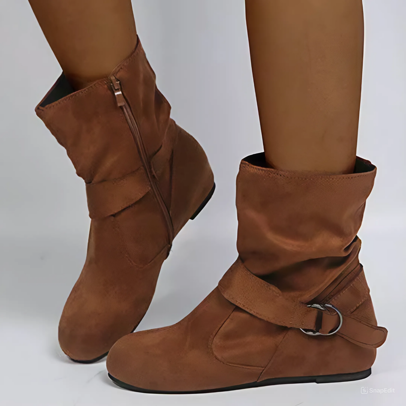 CMF Women's Winter Boots | Suede Side Zipper, Non-Slip, Casual Walking Boots