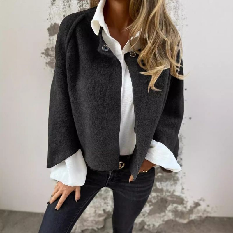 Cecile Elegant Flare Sleeve Short Coat for Chic Style