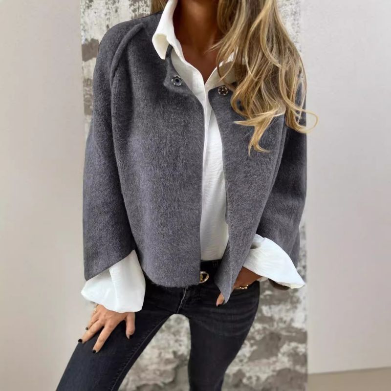 Cecile Elegant Flare Sleeve Short Coat for Chic Style