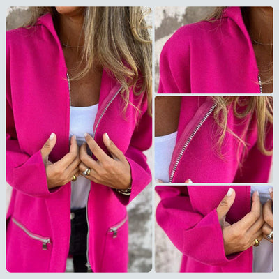 Casual Fashion Long Sleeve Zip-Up Hooded Sweatshirt Jacket - Perfect for Autumn