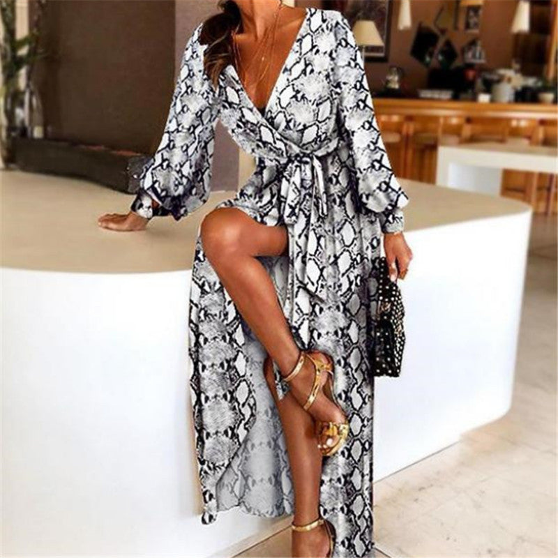 Boho Wrap Dress | Elegant Women's Dress with Slit