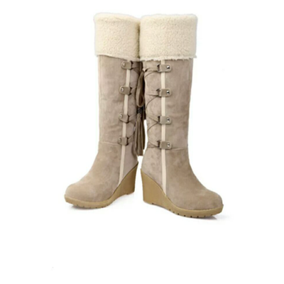 Warm Winter Wedge Boots | Stylish Knee-High Winter Boots for Women