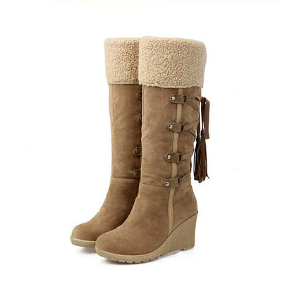 Warm Winter Wedge Boots | Stylish Knee-High Winter Boots for Women