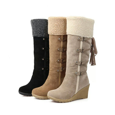 Warm Winter Wedge Boots | Stylish Knee-High Winter Boots for Women