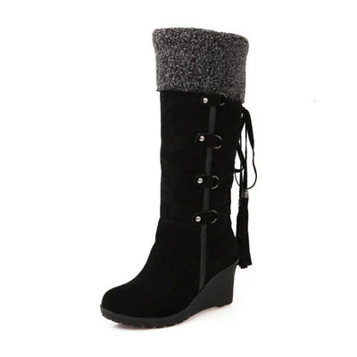 Warm Winter Wedge Boots | Stylish Knee-High Winter Boots for Women