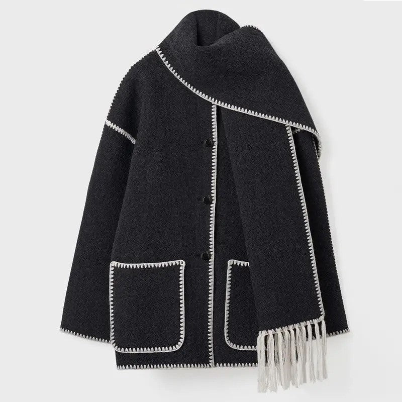 Claire™ Scarf Coat | Effortless Elegance for Cooler Days