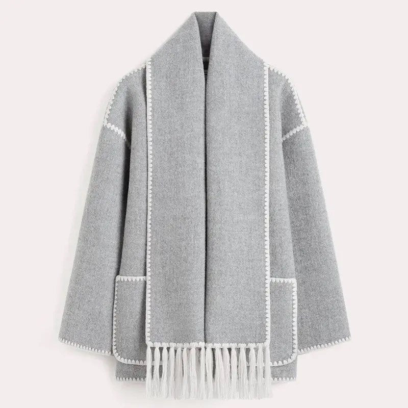 Claire™ Scarf Coat | Effortless Elegance for Cooler Days