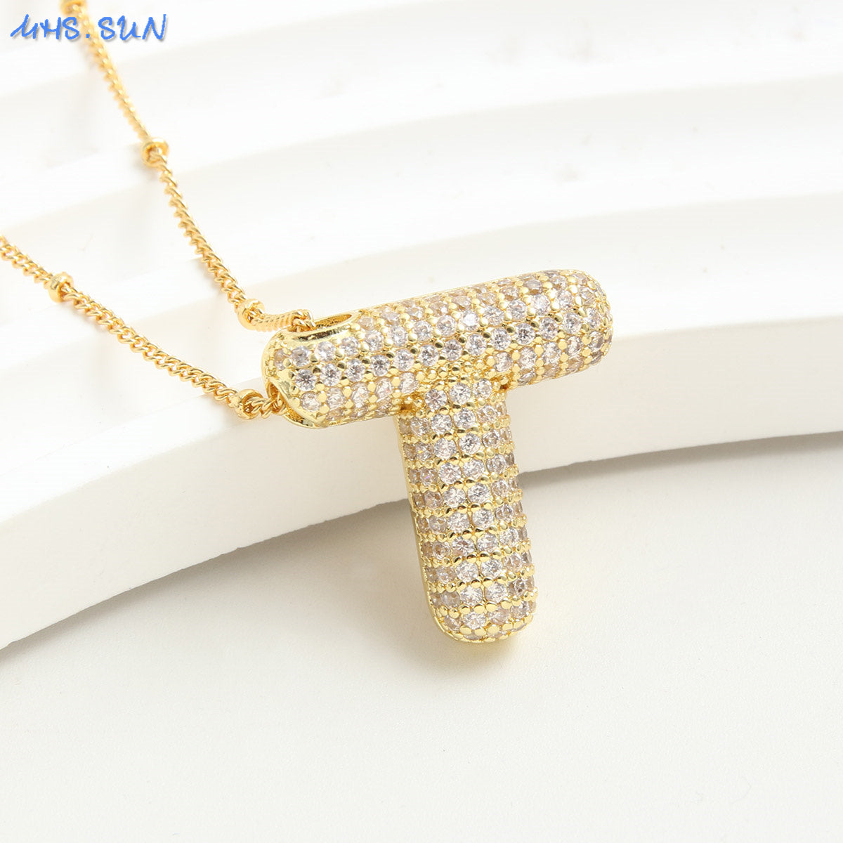 Diamond Bubble - Initial Necklace